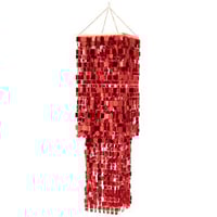 Abat-jour chandelier carré pvc rouge large