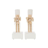 Casse-noisette musique bois de pin naturel/blanc assortiment de 2