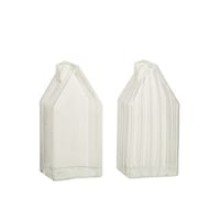 Maison plain/ligné verre transparent large assortiment de 2