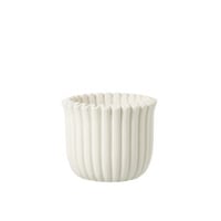 Cachepot cotelé ciment blanc large