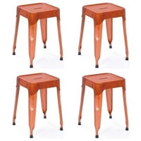 Tabouret en métal Reema carré - cuivre