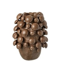 Vase fungi argile marron large