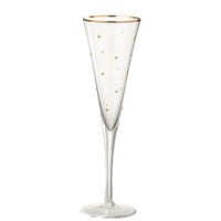 Verre à champagne pois verre transparent/doré