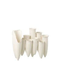 Vase soliflore helix cylindre céramique blanc