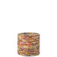 Chandelier perles verre rose/doré medium