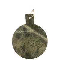 Plateau à fromage rond marbre vert kaki/vert foncé