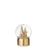 Boule led renne verre doré/blanc small
