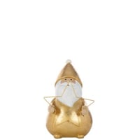 Père noël led etoile polyrésine doré large