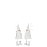 Père noël led etoile + arbre métal blanc small assortiment de 2