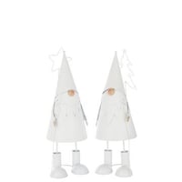 Père noël led etoile + arbre métal blanc large assortiment de 2