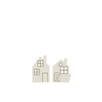 Photophore maison argile blanc assortiment de 2