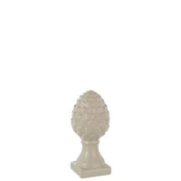 Pomme de pin sur base brillant porcelaine beige small