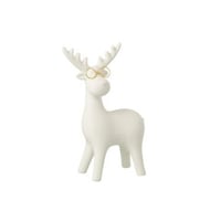 Renne 4 pieds  +  lunettes porcelaine blanc/doré large