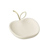Assiette deco pomme porcelaine blanc/doré
