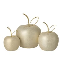 Set de 3 pomme electroplaque porcelaine doré