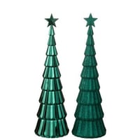 Arbre +  etoile plastique vert foncé assortiment de 2
