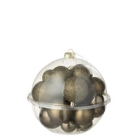 Boite de 24 boule de noël plastique marron