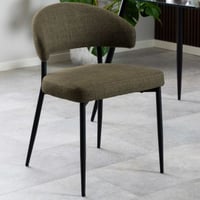 Chaise de salle à manger Edina - tissu et acier - vert