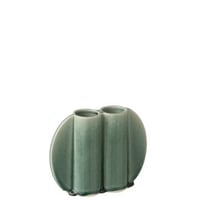 Vase double porcelaine vert foncé
