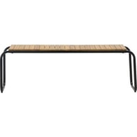 Banc Holmbeck Venture Design en acier noir et acacia naturel - 136x40x46 cm