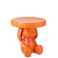 Table d'appoint ours polyrésine orange