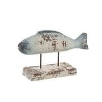 Poisson sur base extérieure antique magnésium bleu/blanc