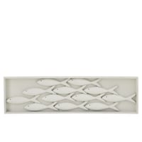 Objet mural poisson mdf blanc