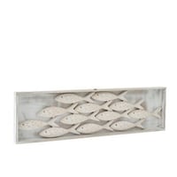 Objet mural poisson blanchi mdf naturel