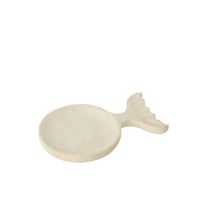 Plateau décoratif queue de poisson bois de paulownia blanc small