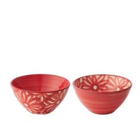 Bol fleurs céramique rouge medium assortiment de 2