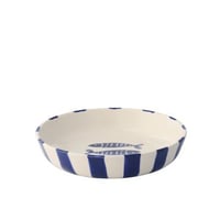 Assiette profonde poisson céramique bleu foncé
