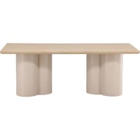 Table de salle à manger rectangulaire Olivia 100 x 210 cm - Beige / Blanc lavé