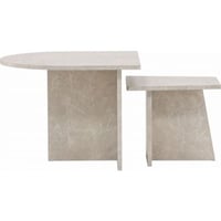 Table basse Sala Venture Design - MDF beige effet marbre - 60x60 cm et 40x40 cm