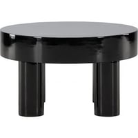 Table Basse Varberg Venture Design - MDF Brillant - Rond Ø60x35cm - Noir