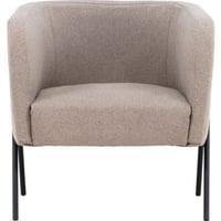 Fauteuil Rika Venture Design - Polyester Beige et Pieds Métal Noir - 66x70x65 cm