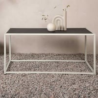 Table basse Siaton - acier beige et gris - 110x60 cm