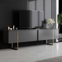 Meuble TV Woody Fashion | 180 x 30 x 50 cm | Anthracite Or