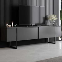 Meuble TV Woody Fashion | 180 x 30 x 50 cm | Anthracite Noir