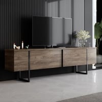 Meuble TV Woody Fashion | 180 x 30 x 50 cm | Noyer Noir