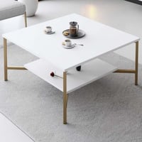 Line Table basse | 100 % MÉLAMINE | Blanc, Noir
