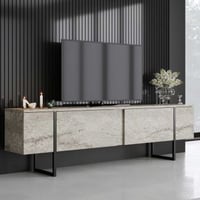 Woody Fashion tv-meubel - 180x30x50 cm - 2 portes - travertin/noir