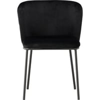 Chaise de salle à manger Edina Venture Design - Velours noir - 60x53x77 cm