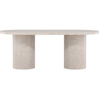 Table à manger Narvik Venture Design - MDF aspect marbre beige - 200x100 cm