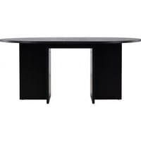 Table de salle à manger STRADA 120/170 x 120 x 74 cm - Noir / placage chêne
