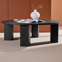 Table basse Juno - MDF noir - Ø120 cm