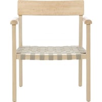 Fauteuil Krois Venture Design en bois de manguier naturel et tissu gris - 67x65x77 cm