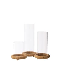 Set de 3 chandelier sur base rond verre naturel