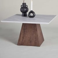 Table basse Cael 80x80 cm - MDF papier 3D moka/gris clair