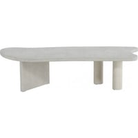 Table basse Polle Venture Design - MDF aspect béton - 160x60 cm - Gris clair