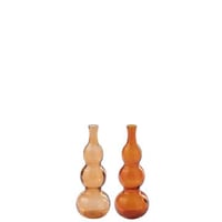 Set de 2 vase  verre orange foncé/orange